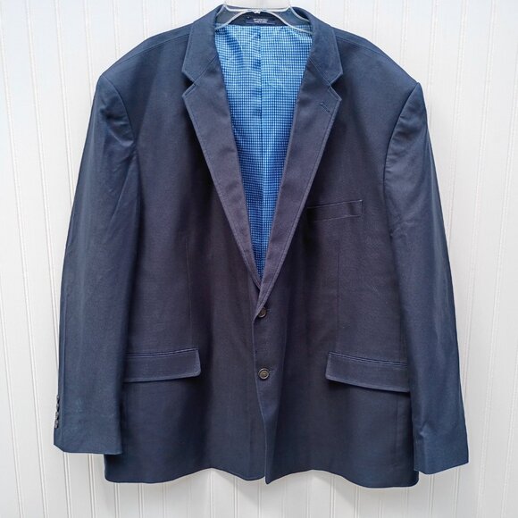 SADDLEBRED Jacket Mens 56R Navy Blue Blazer Cotton Sport Coat Classic Fit - Picture 12 of 13